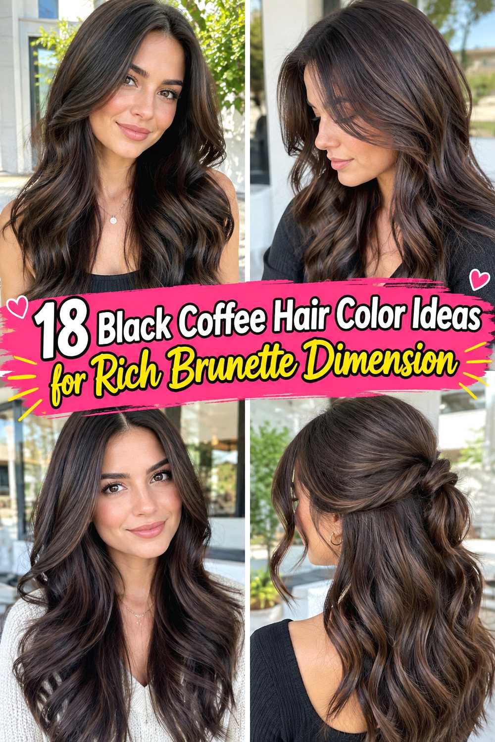 18 Black Coffee Hair Color Ideas for Rich Brunette Dimension