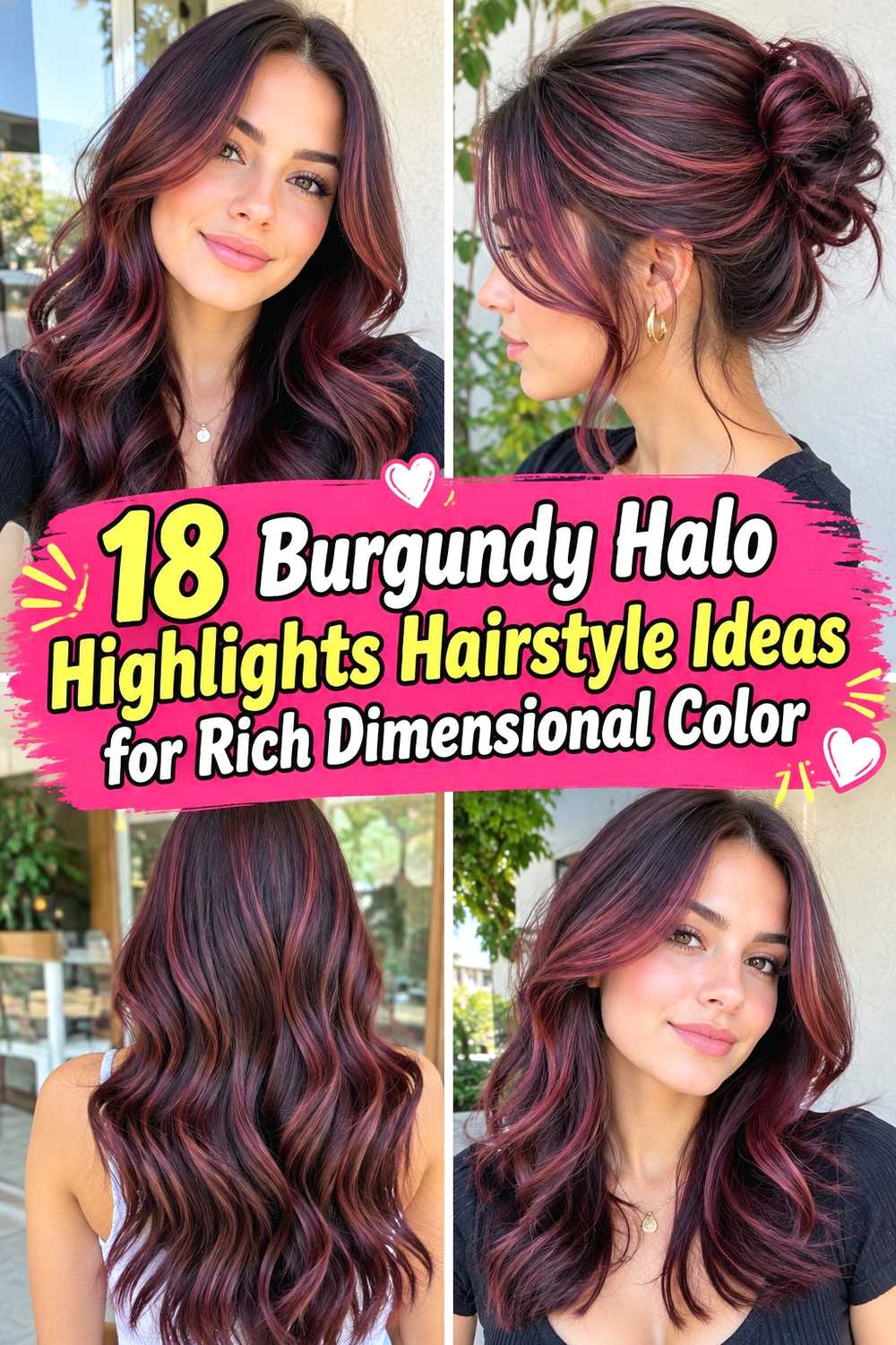 18 Burgundy Halo Highlights Hairstyle Ideas for Rich Dimensional Color