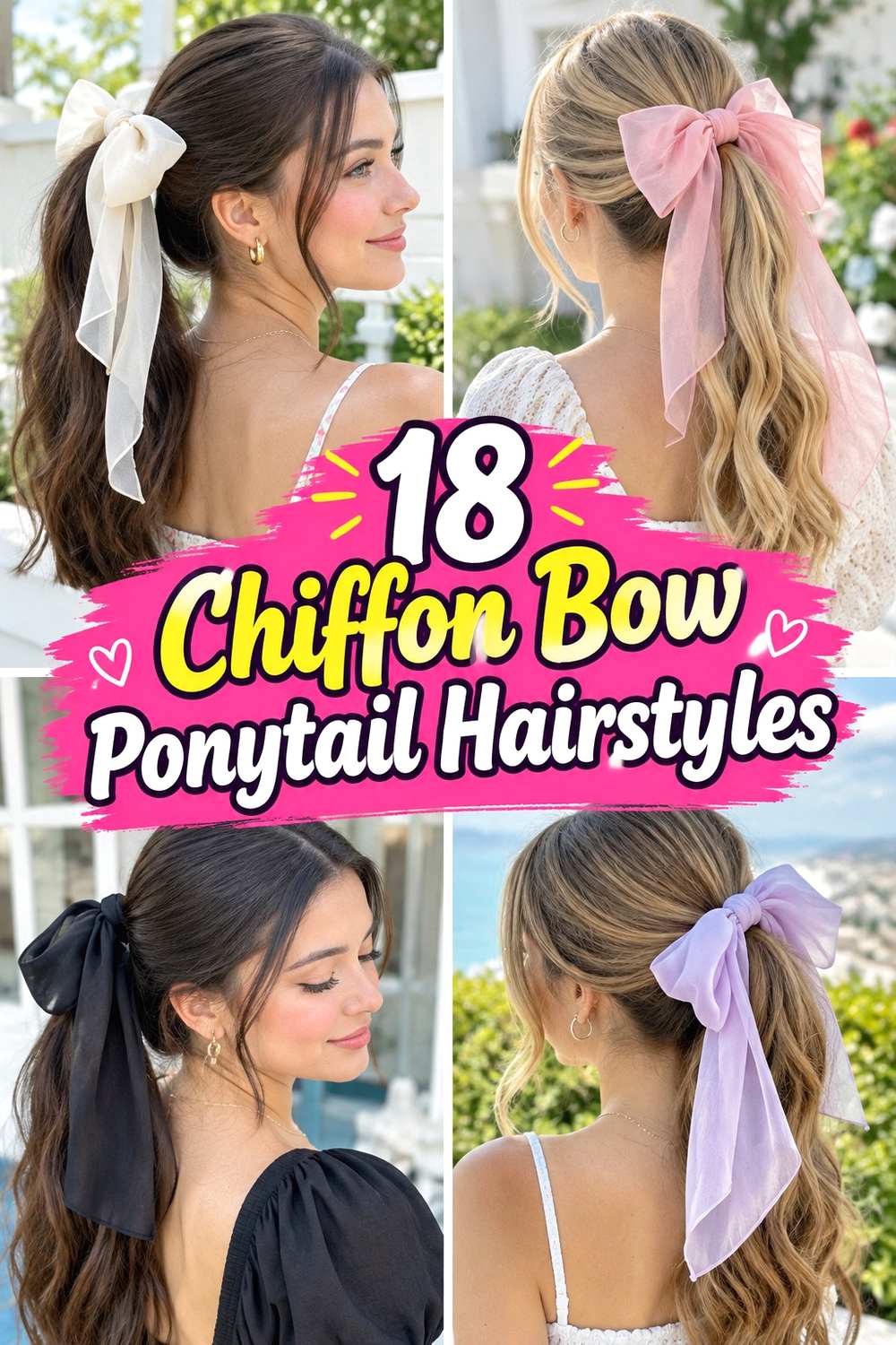 18 Chiffon Bow Ponytail Hairstyles