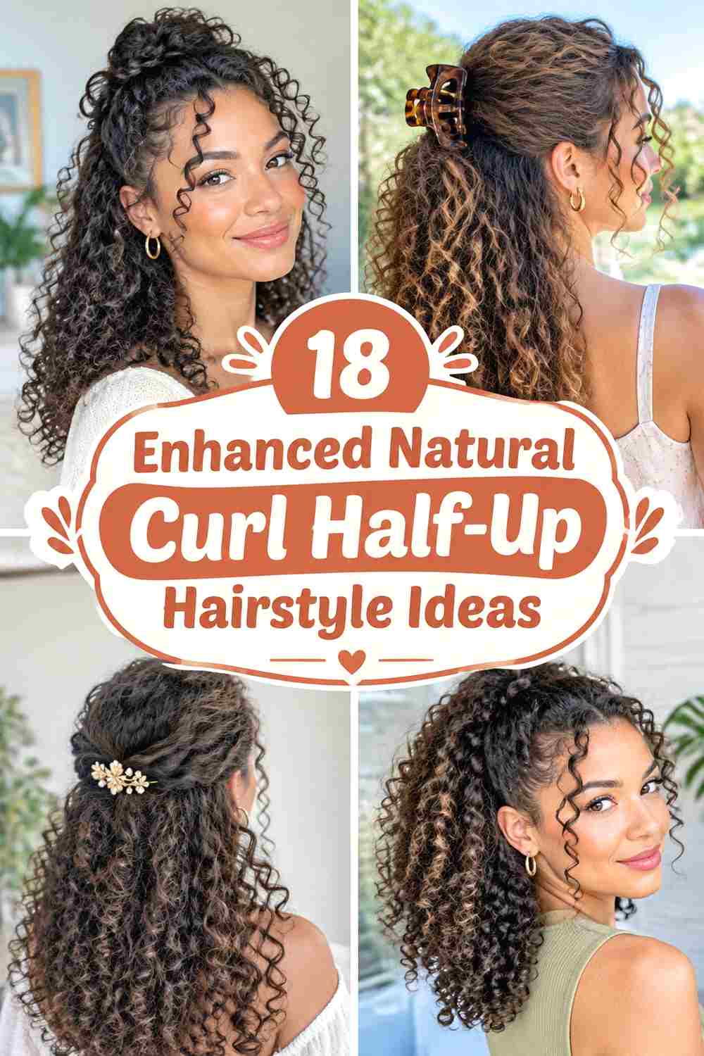 18 Enhanced Natural Curl Half-Up Hairstyle Ideas