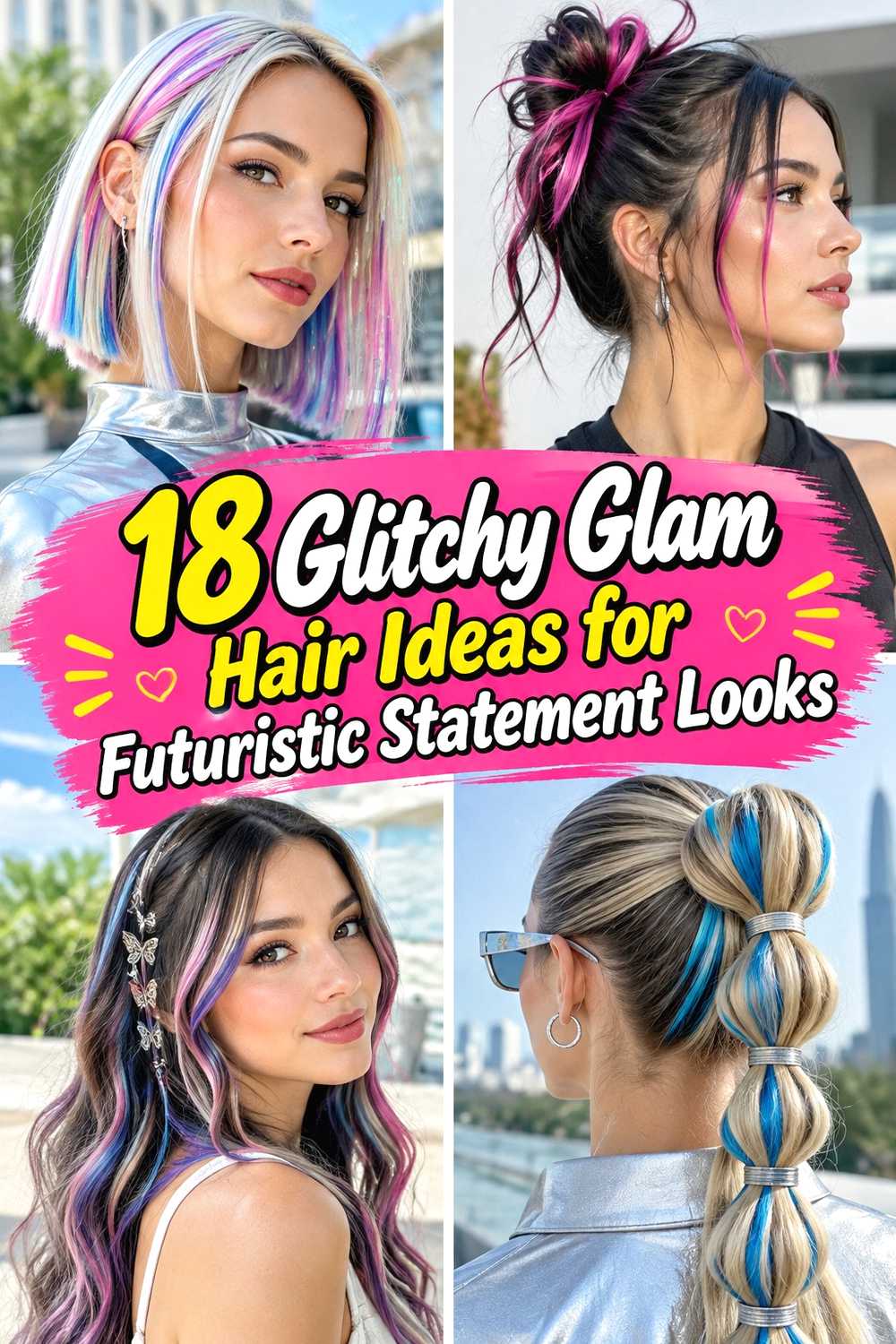 18 Glitchy Glam Hair Ideas for Futuristic Statement Looks
