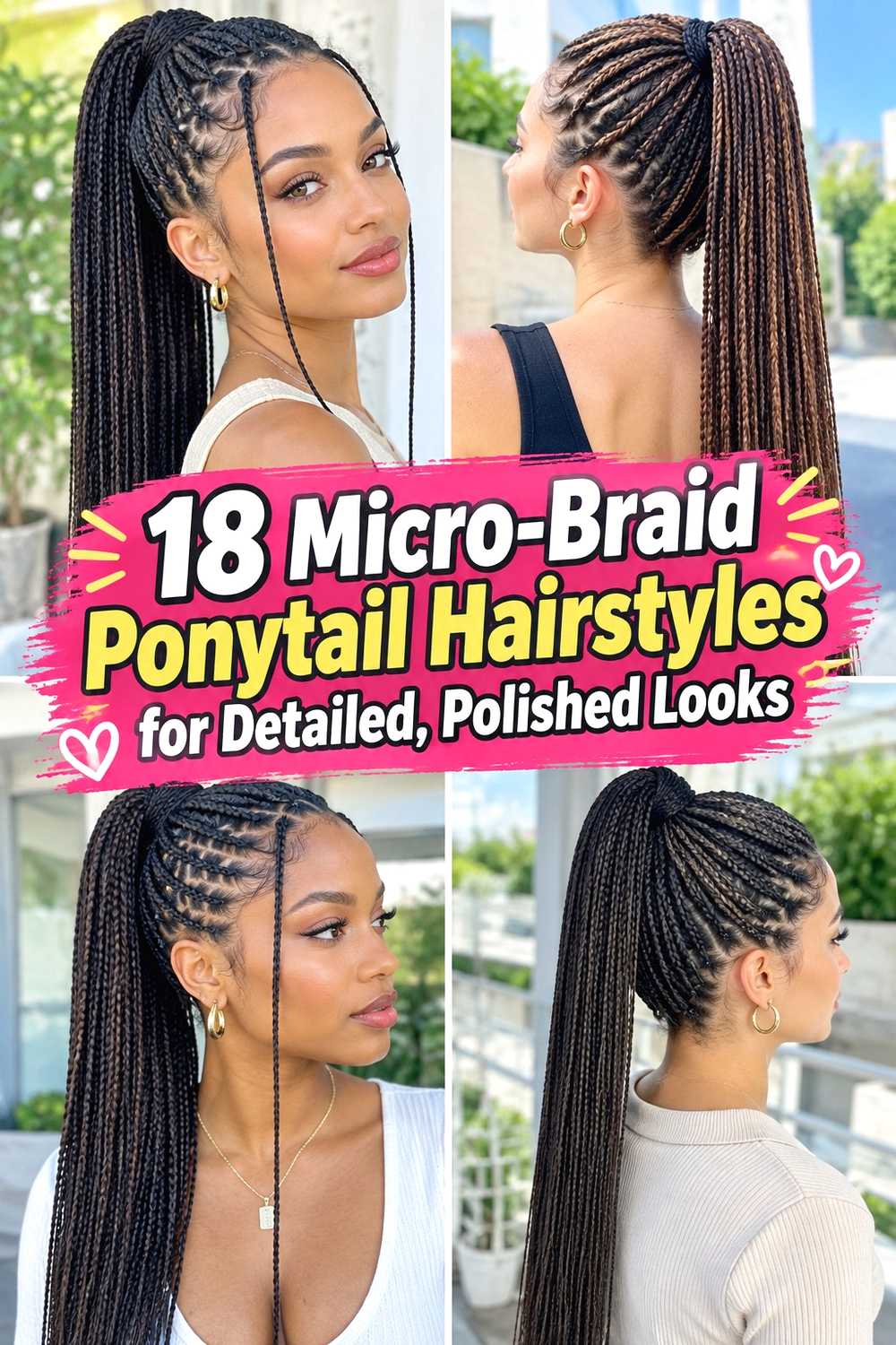18 Micro-Braid Ponytail Hairstyles for Detailed, Polished Looks