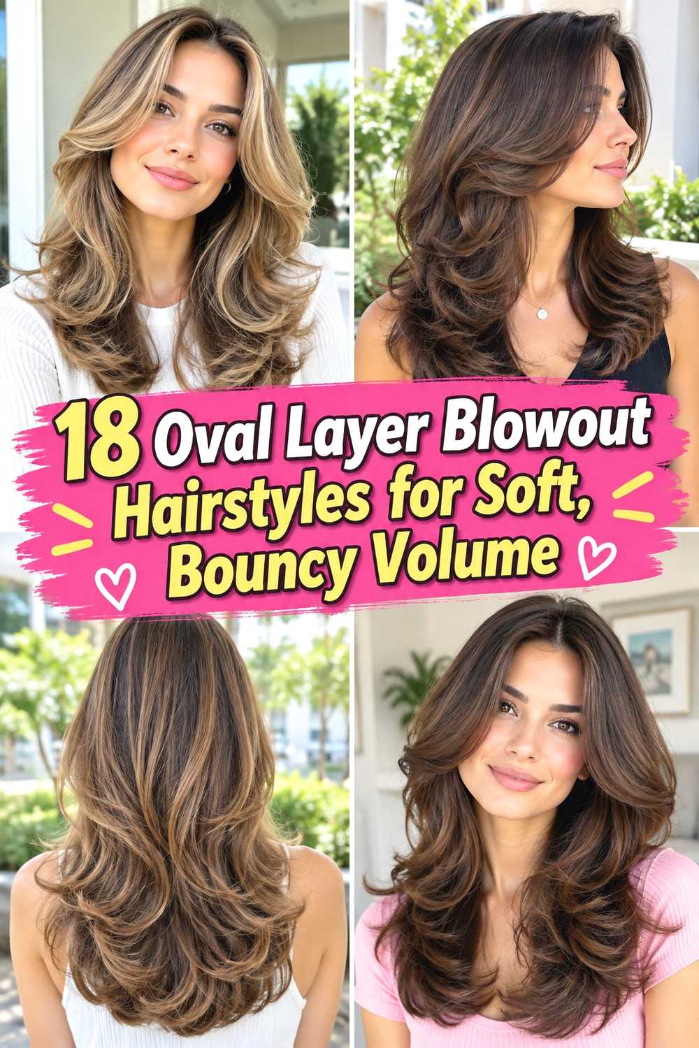 18 Oval Layer Blowout Hairstyles for Soft, Bouncy Volume
