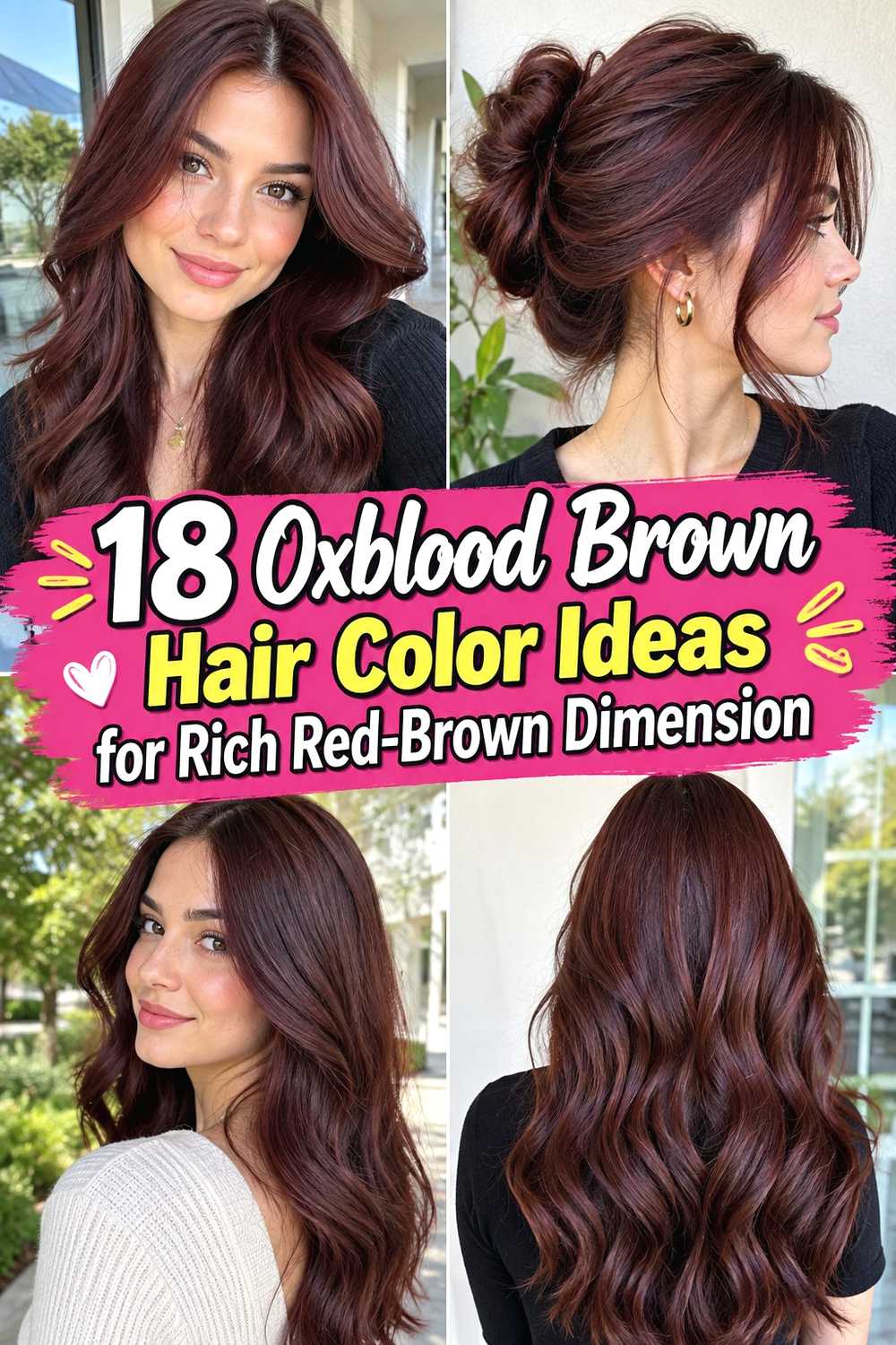 18 Oxblood Brown Hair Color Ideas for Rich Red-Brown Dimension