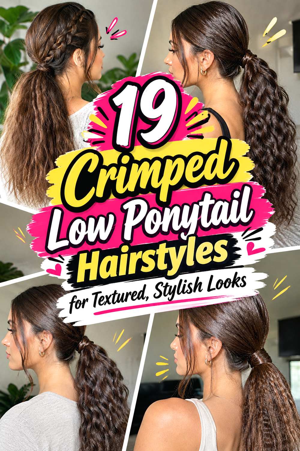 19 Crimped Low Ponytail Hairstyles for Textured, Stylish Looks