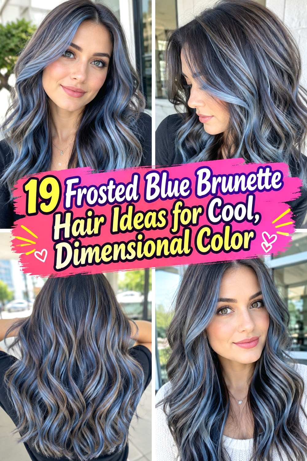 19 Frosted Blue Brunette Hair Ideas for Cool, Dimensional Color
