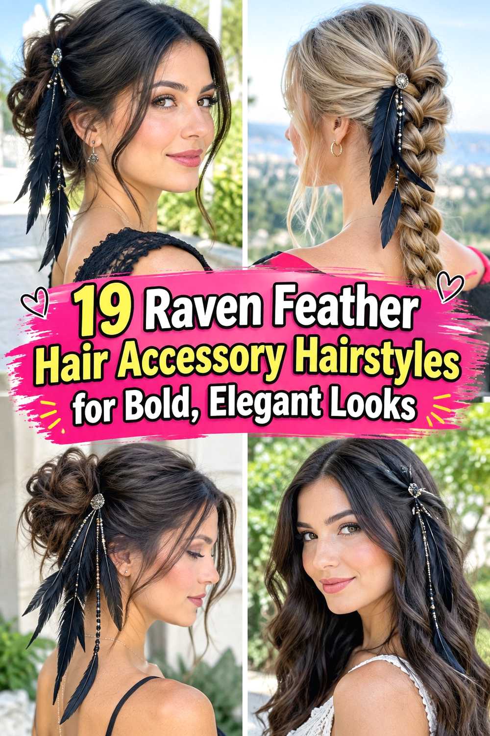 19 Raven Feather Hair Accessory Hairstyles for Bold, Elegant Looks