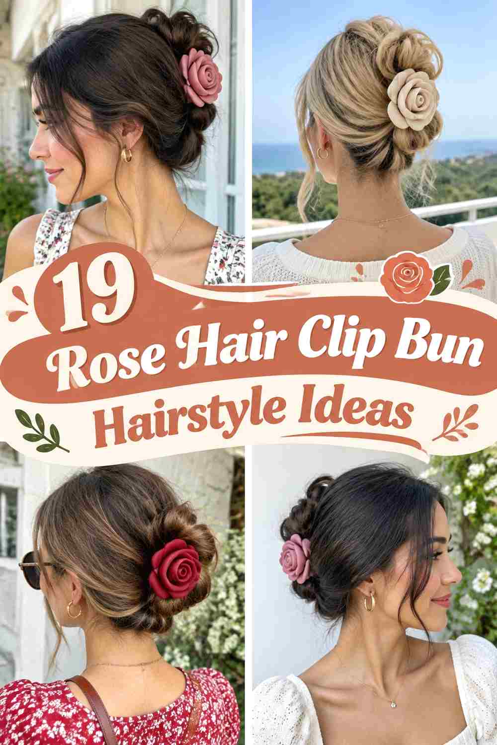 19 Rose Hair Clip Bun Hairstyle Ideas