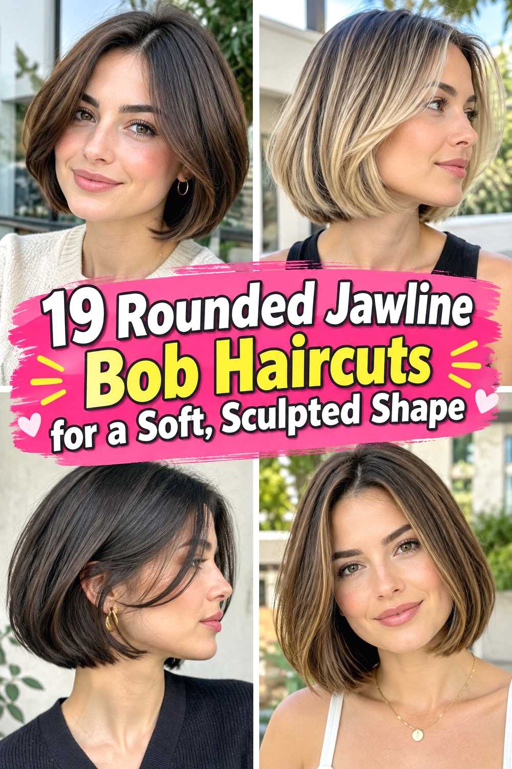 19 Rounded Jawline Bob Haircuts for a Soft, Sculpted Shape