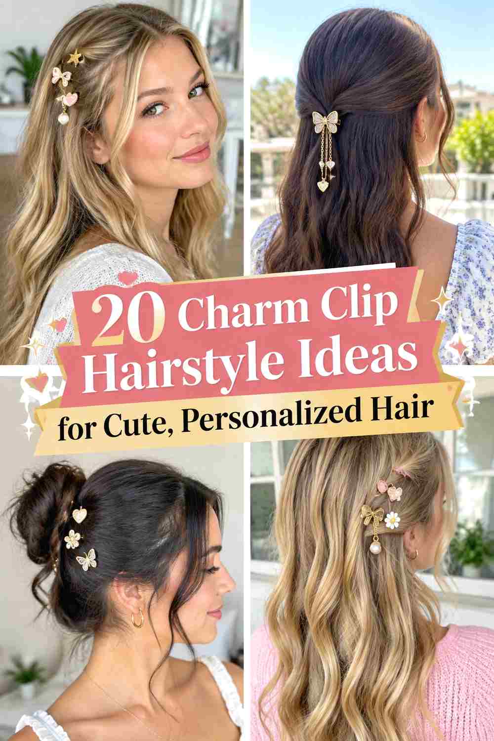 20 Charm Clip Hairstyle Ideas for Cute, Personalized Hair