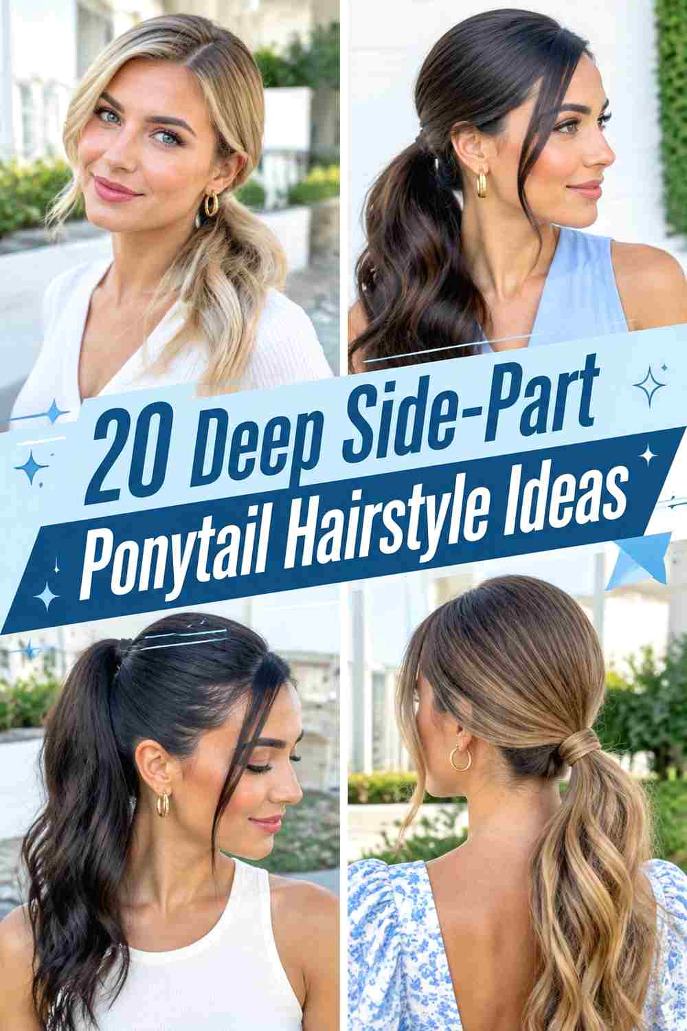 20 Deep Side-Part Ponytail Hairstyle Ideas