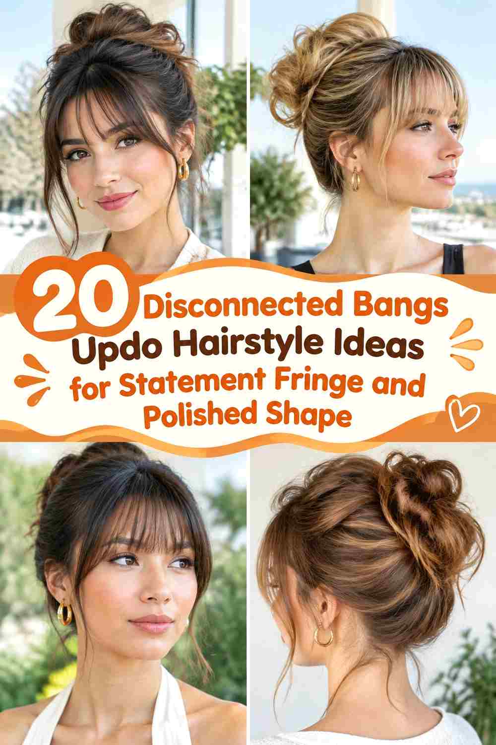 20 Disconnected Bangs Updo Hairstyle Ideas for Statement Fringe and Polished Shape