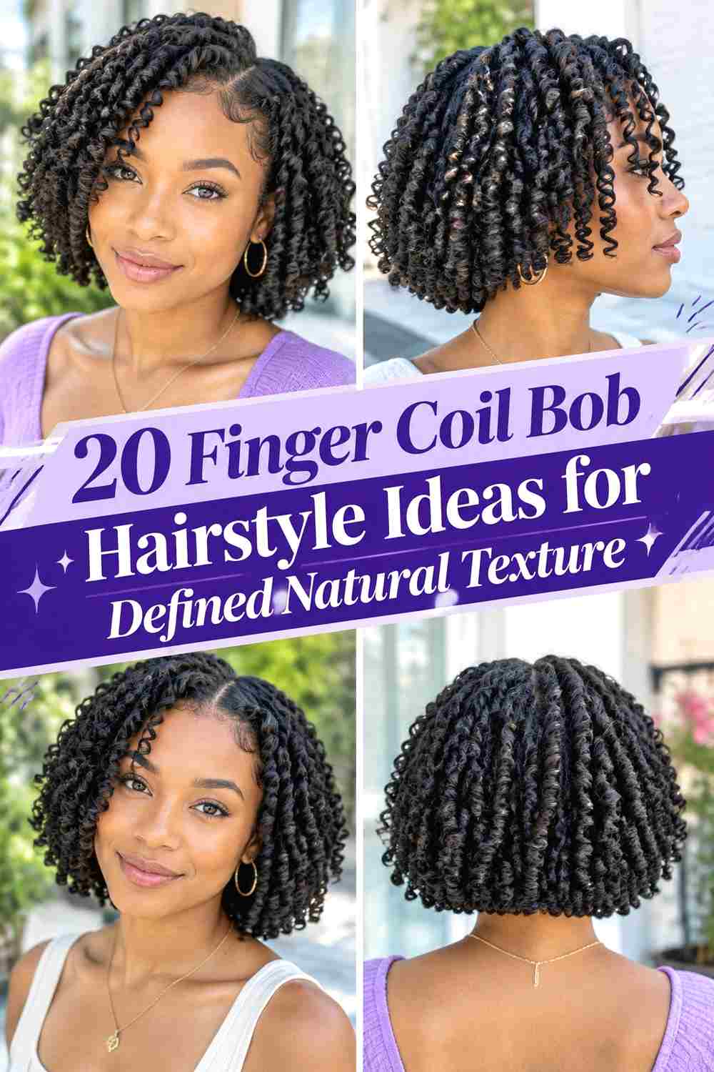 20 Finger Coil Bob Hairstyle Ideas for Defined Natural Texture
