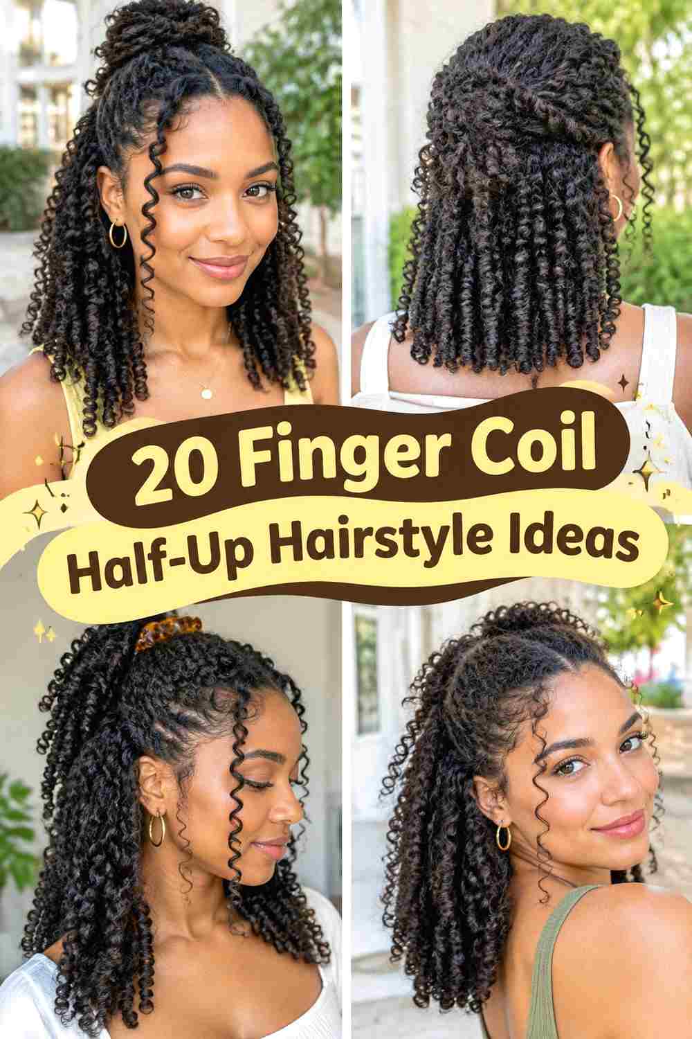 20 Finger Coil Half-Up Hairstyle Ideas