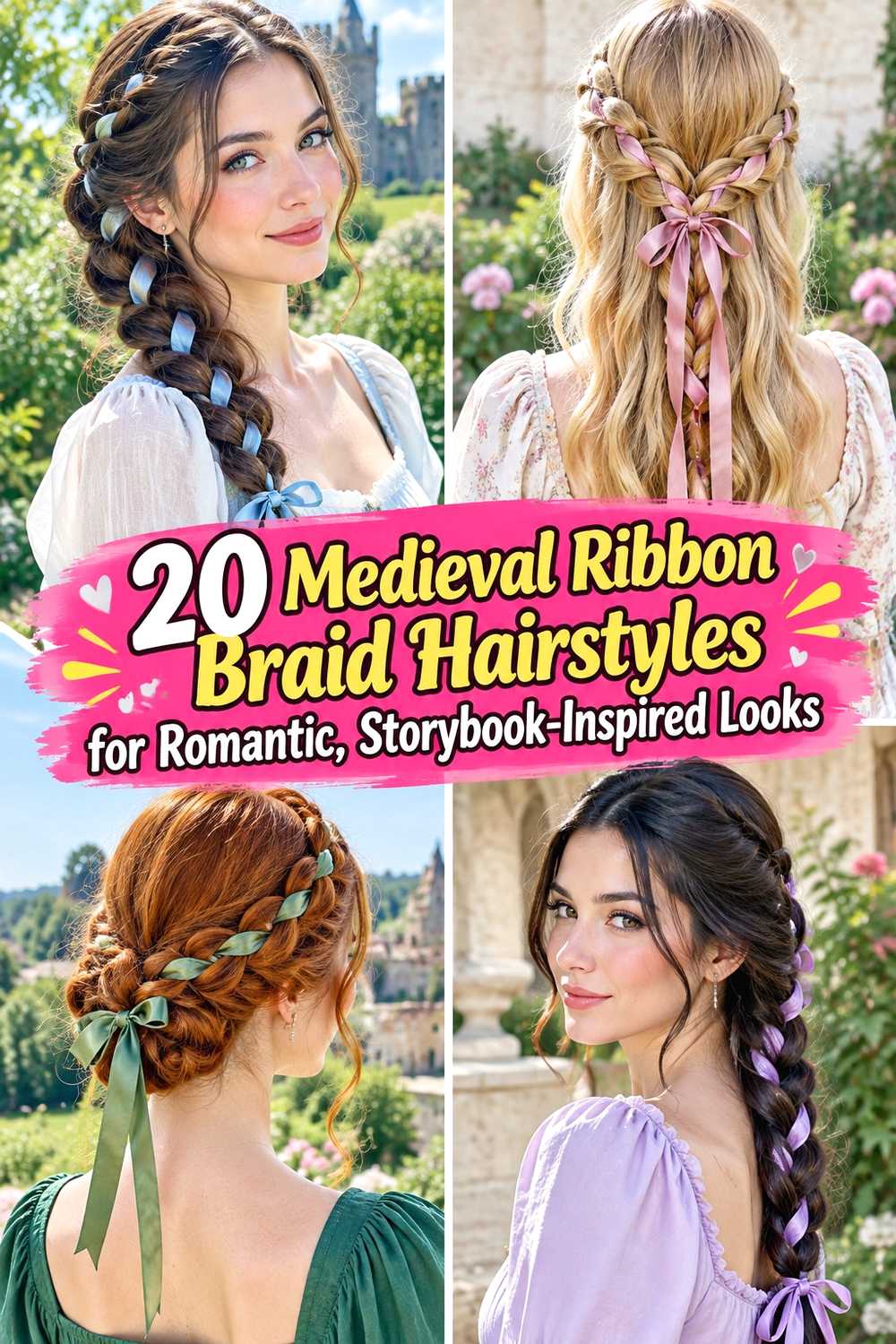 20 Medieval Ribbon Braid Hairstyles for Romantic, Storybook-Inspired Looks