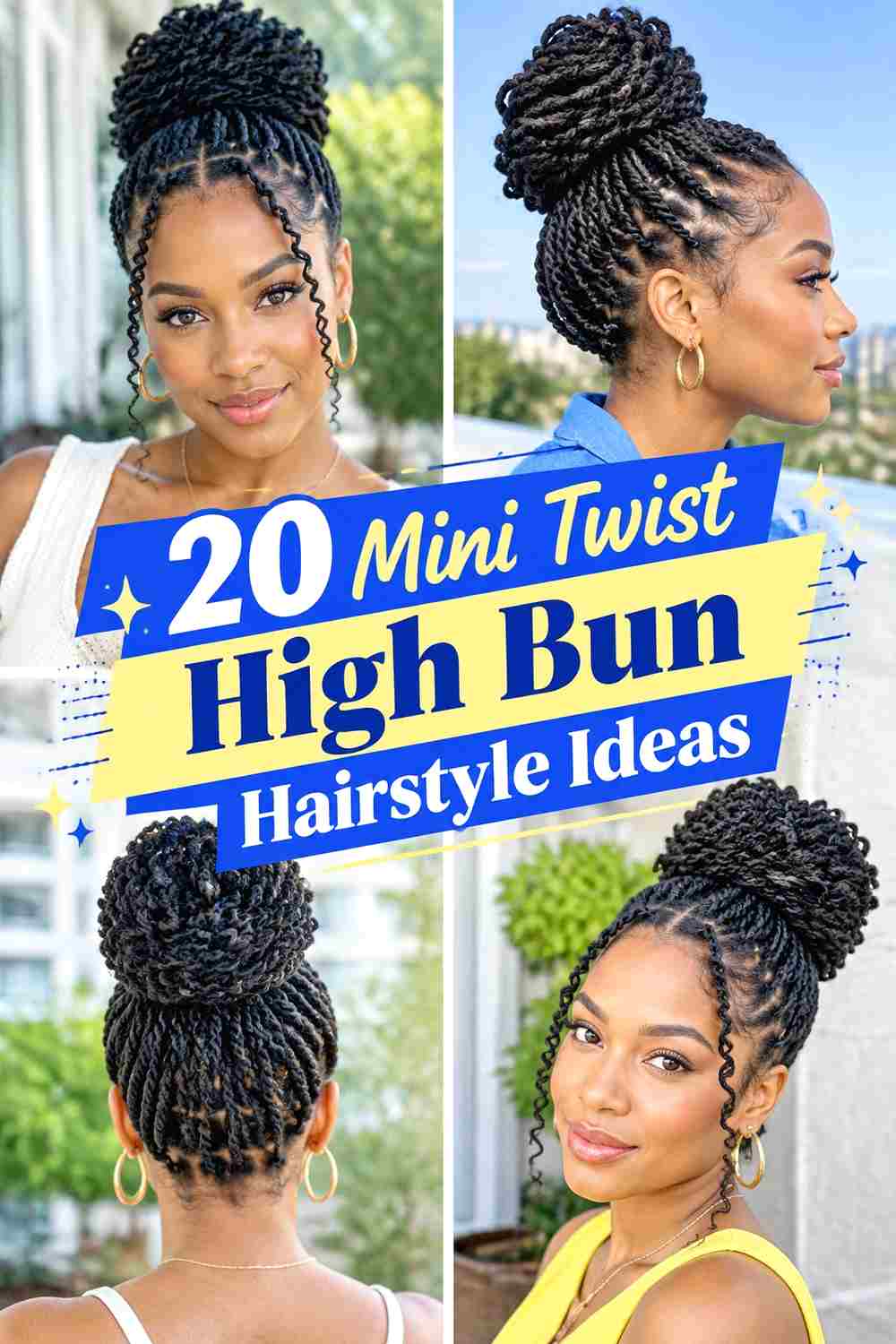 20 Mini Twist High Bun Hairstyle Ideas
