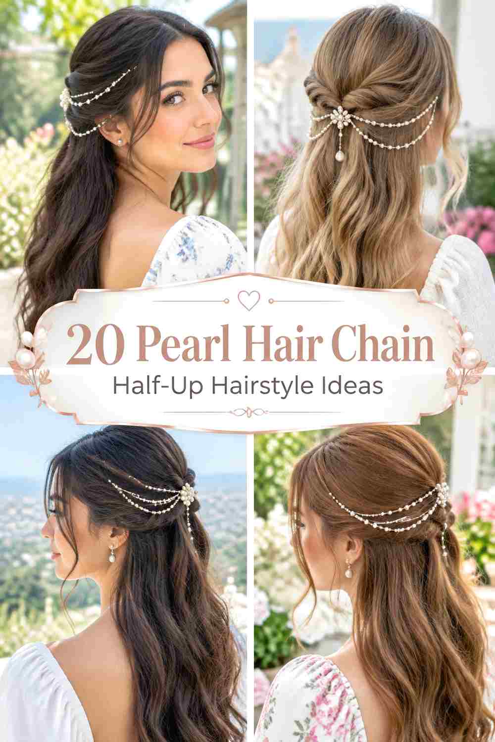20 Pearl Hair Chain Half-Up Hairstyle Ideas