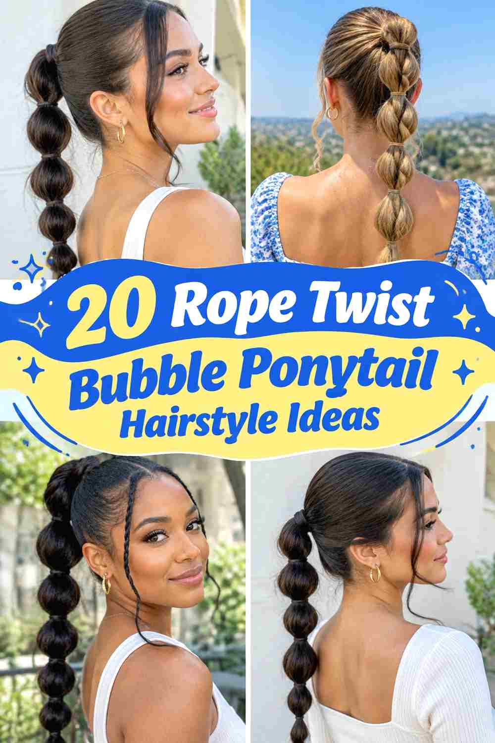 20 Rope Twist Bubble Ponytail Hairstyle Ideas