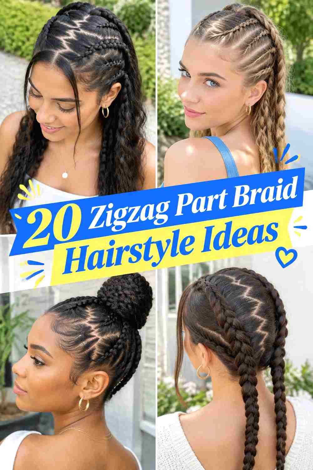 20 Zigzag Part Braid Hairstyle Ideas
