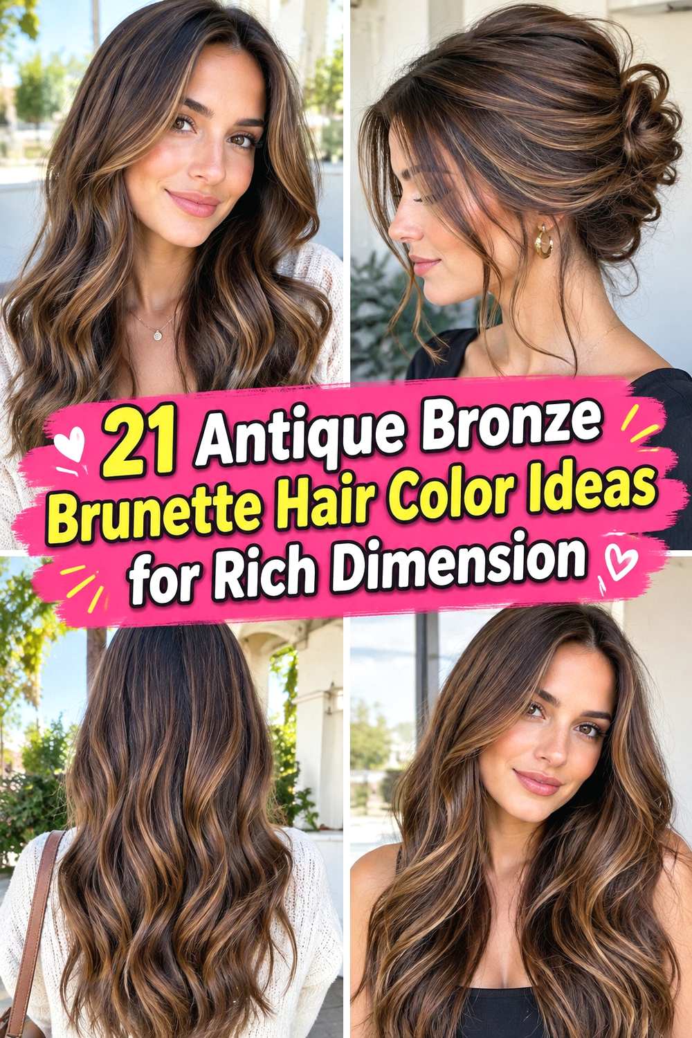 21 Antique Bronze Brunette Hair Color Ideas for Rich Dimension