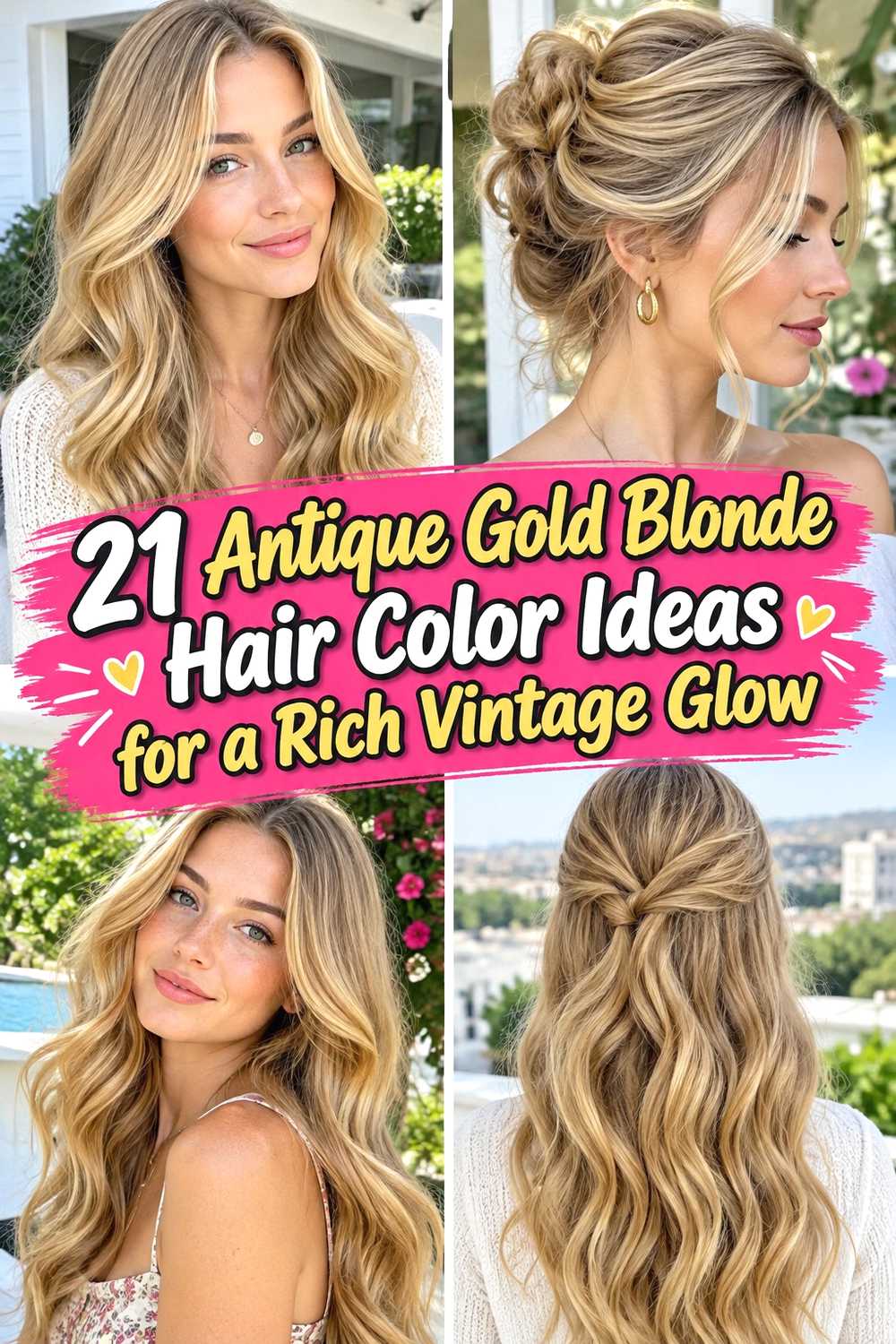 21 Antique Gold Blonde Hair Color Ideas for a Rich Vintage Glow