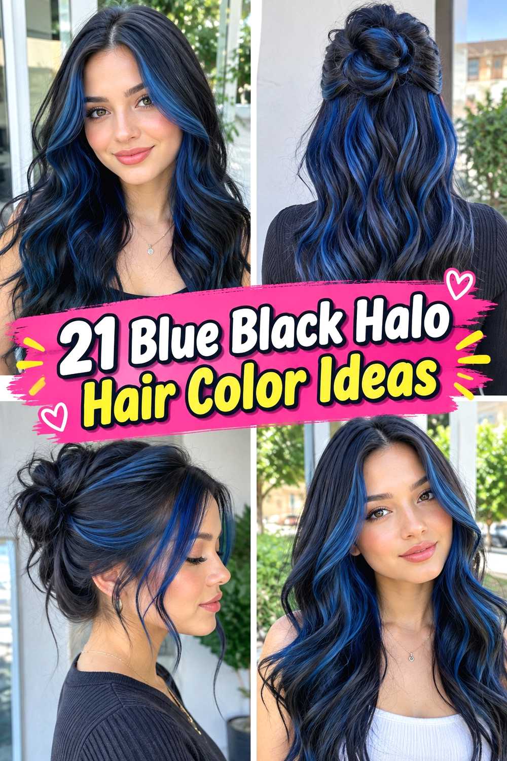 21 Blue Black Halo Hair Color Ideas