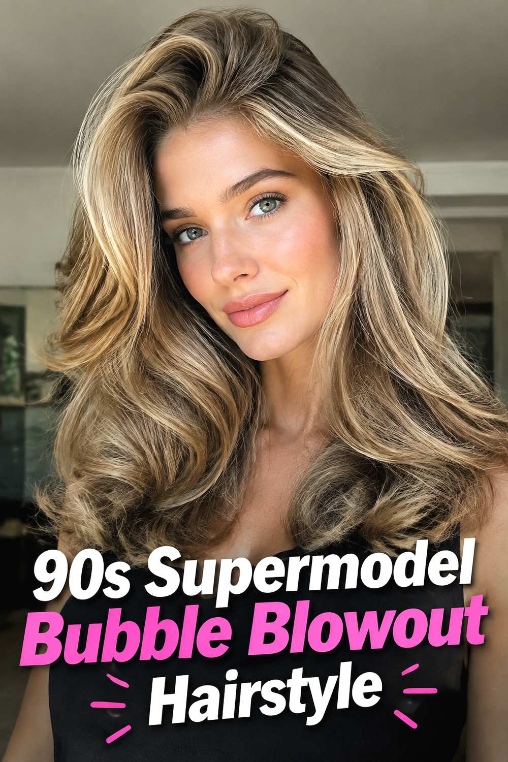 90s Supermodel Bubble Blowout Hairstyle