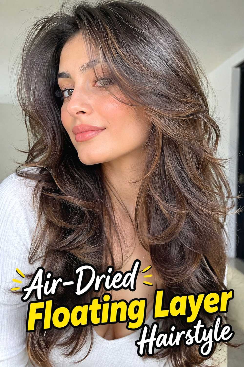 16. Air Dried Floating Layer Hairstyle