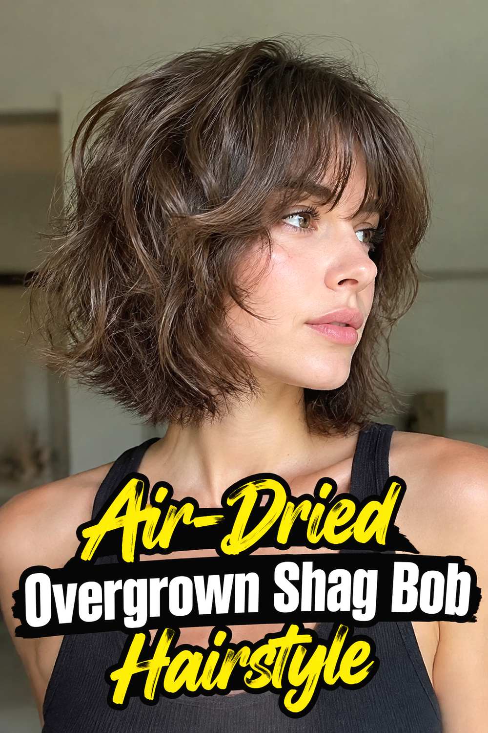 Air-Dried Overgrown Shag Bob Hairstyle
