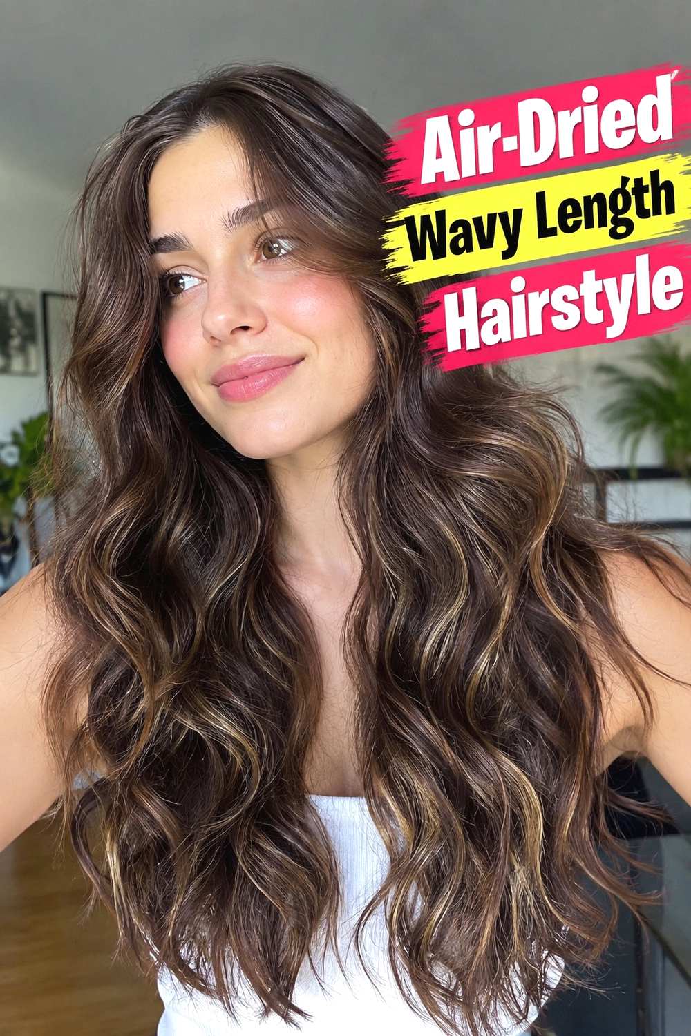 2. Air Dried Wavy Length Hairstyle