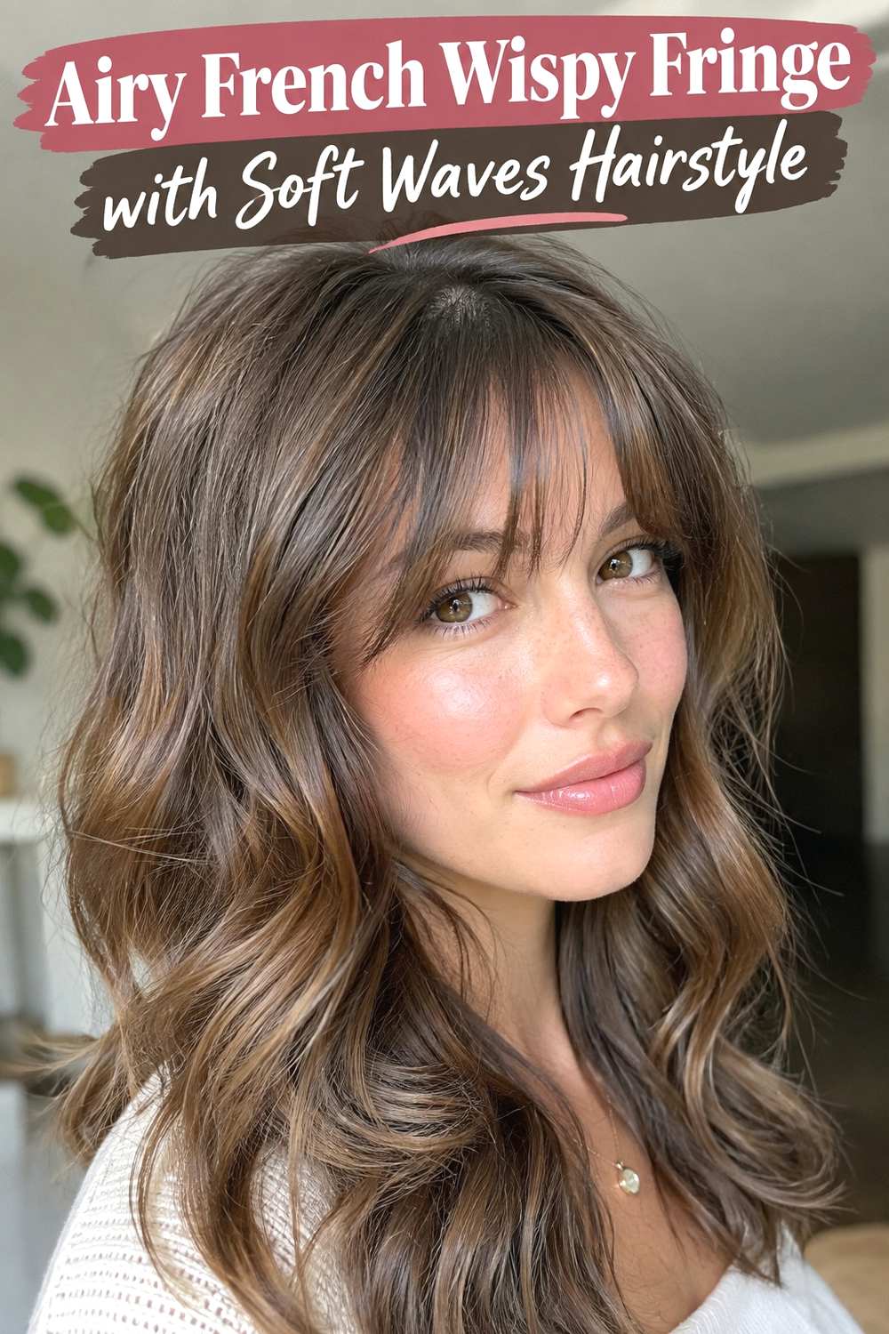 5. Airy French Wispy Fringe With Soft Waves Hairstyle