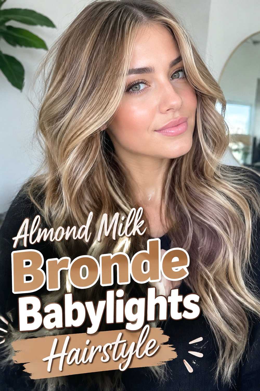 13. Almond Milk Bronde Babylights Hairstyle