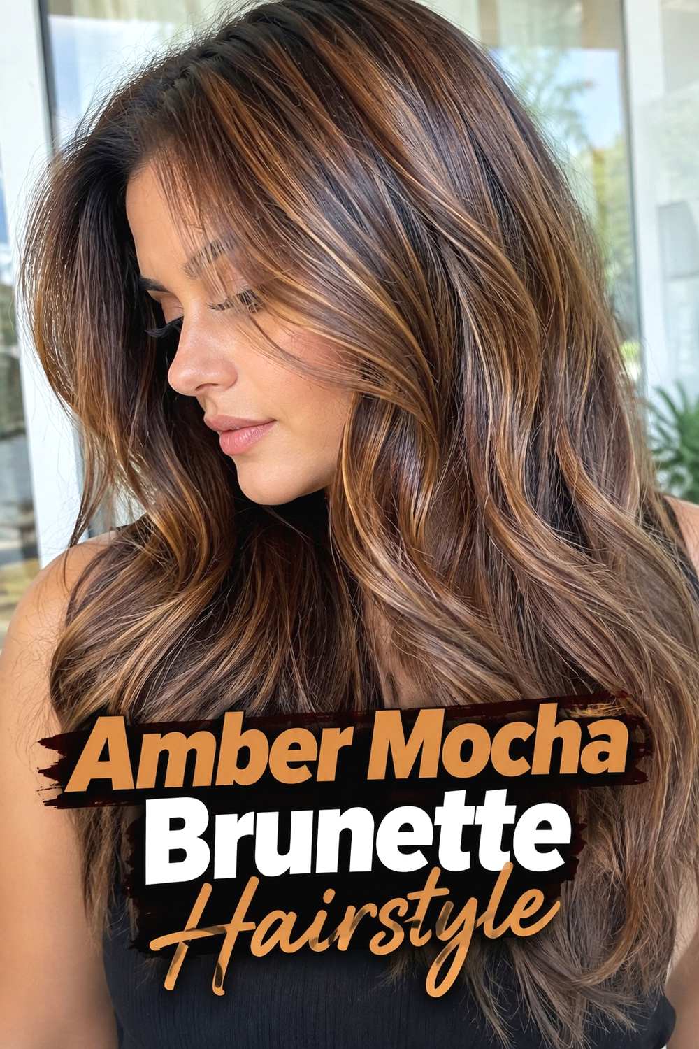 16. Amber Mocha Brunette Hairstyle