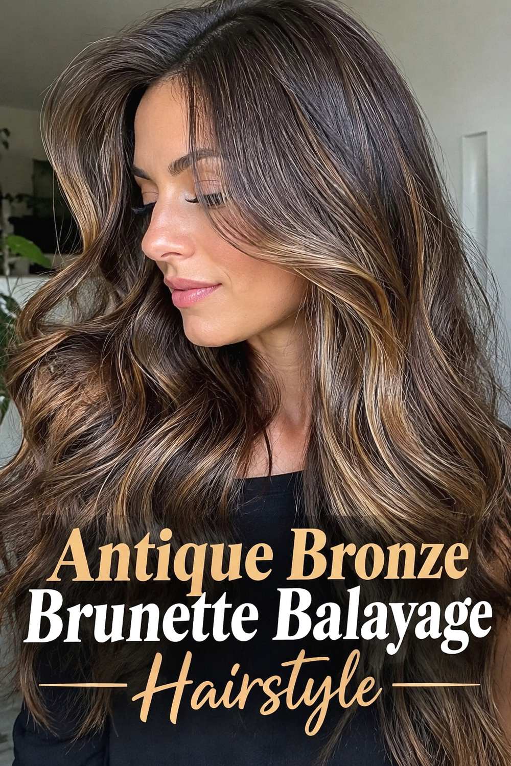 1. Antique Bronze Brunette Balayage Hairstyle