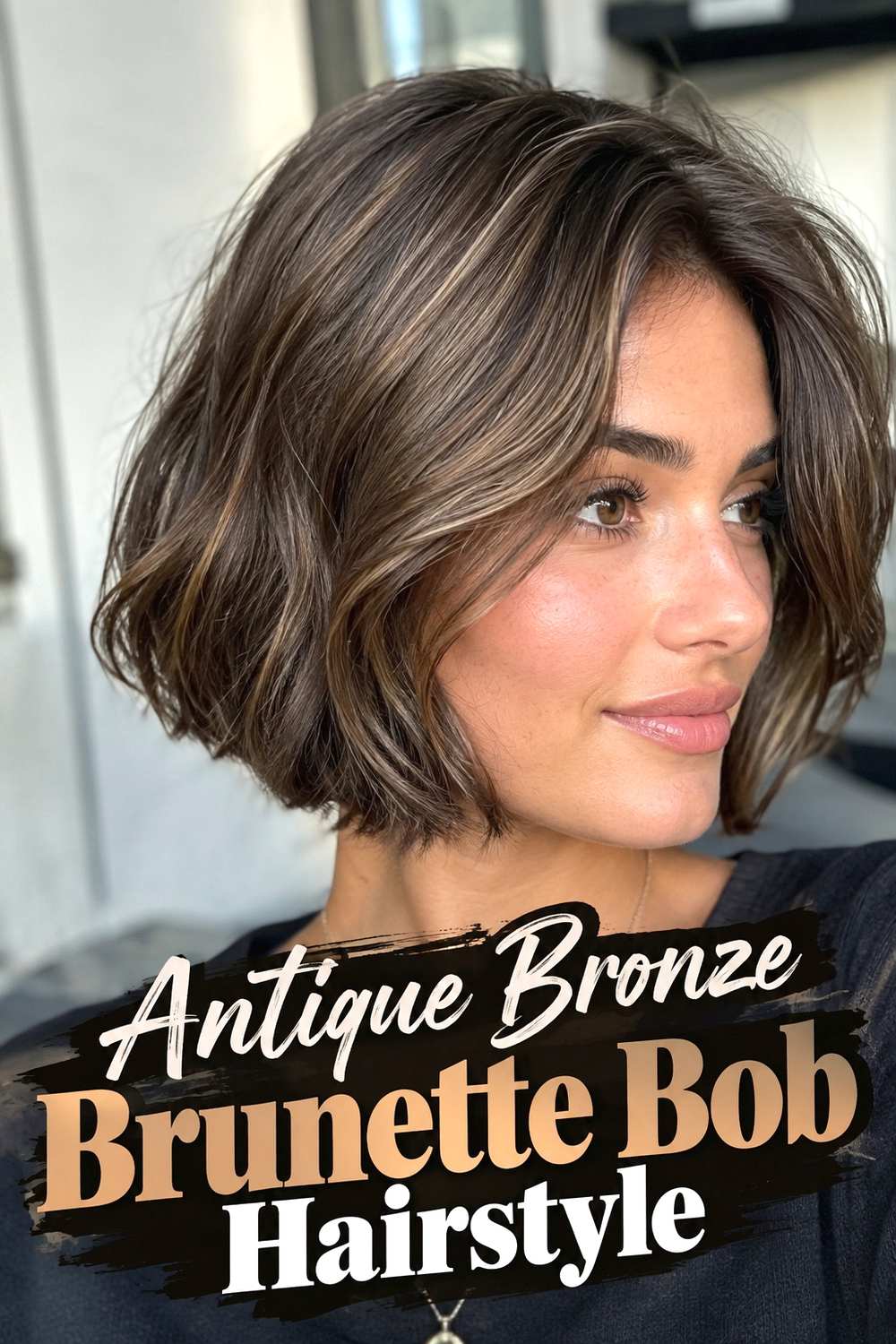17. Antique Bronze Brunette Bob Hairstyle