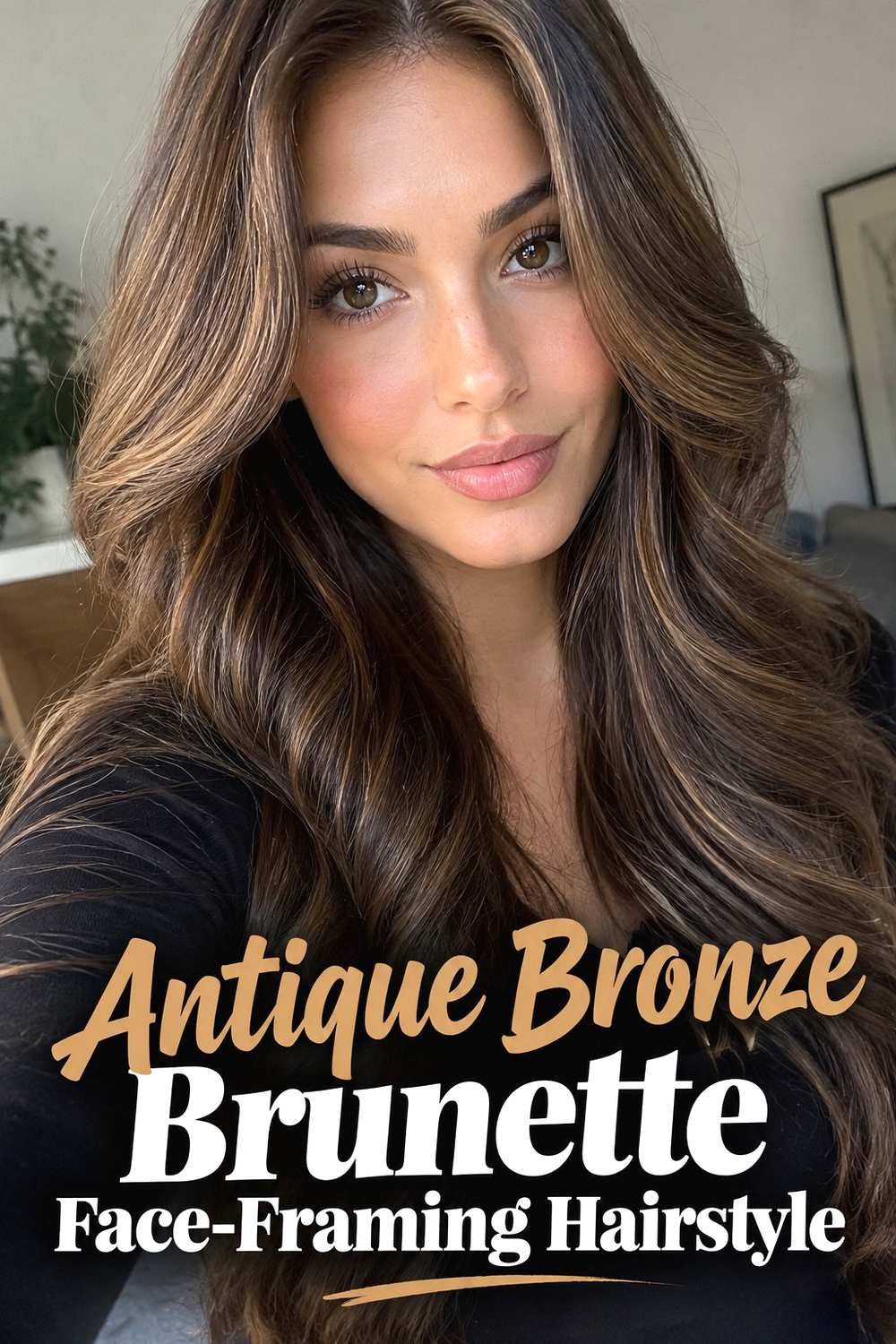 15. Antique Bronze Brunette Face Framing Hairstyle