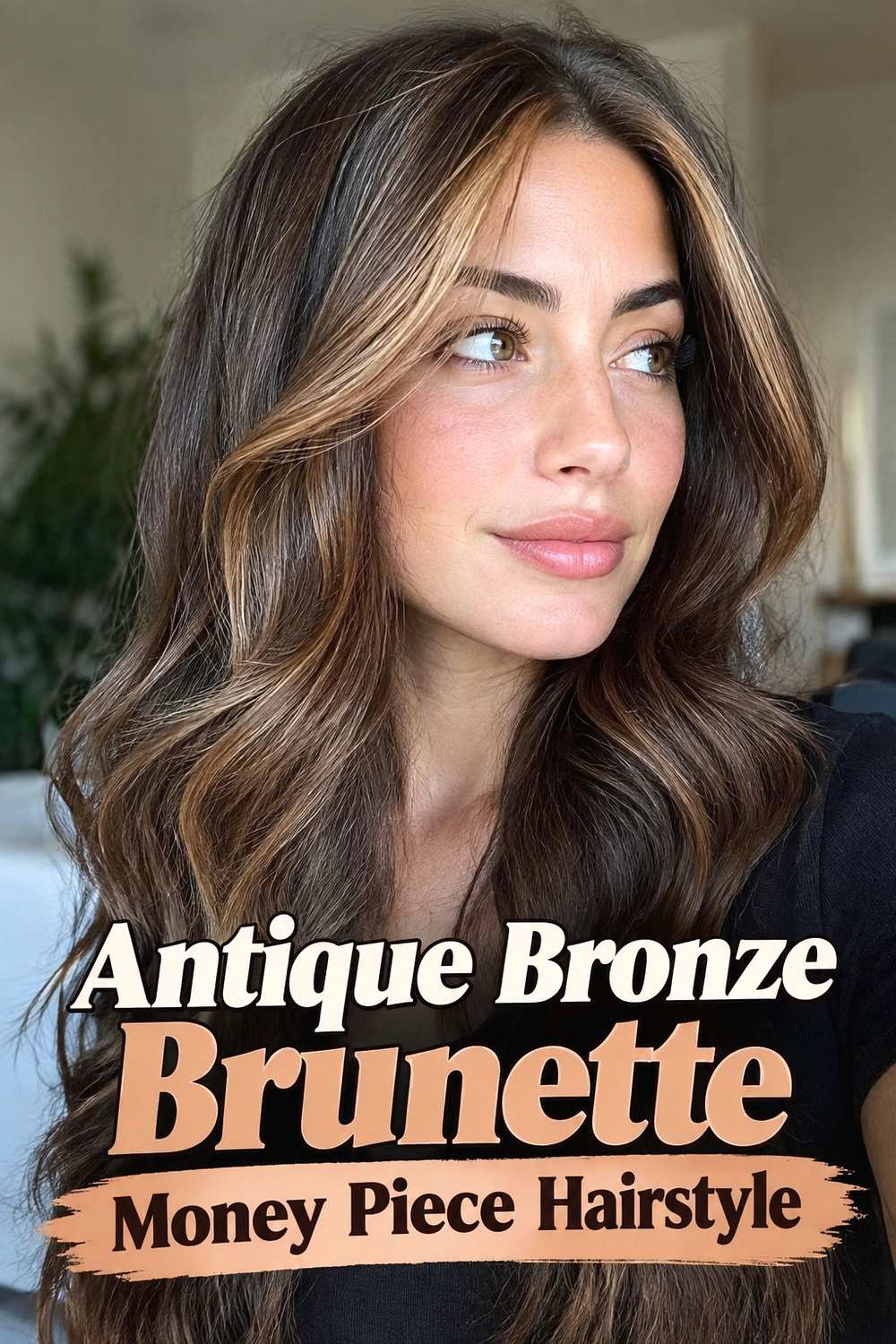 4. Antique Bronze Brunette Money Piece Hairstyle