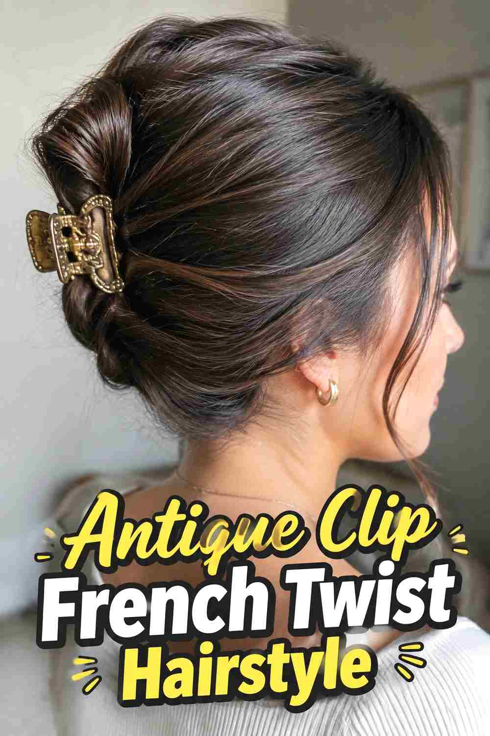 12. Antique Clip French Twist Hairstyle