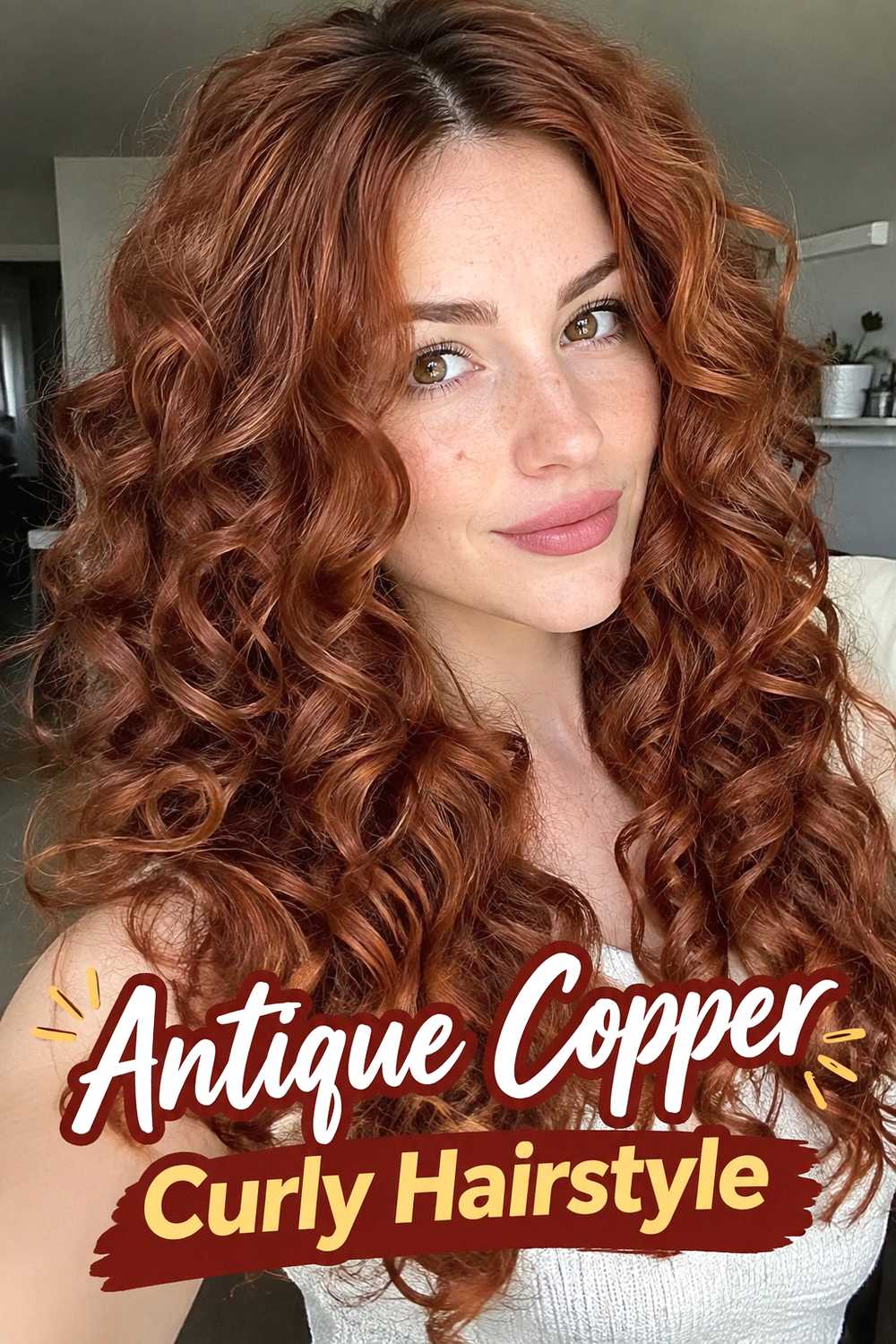 17. Antique Copper Curly Hairstyle