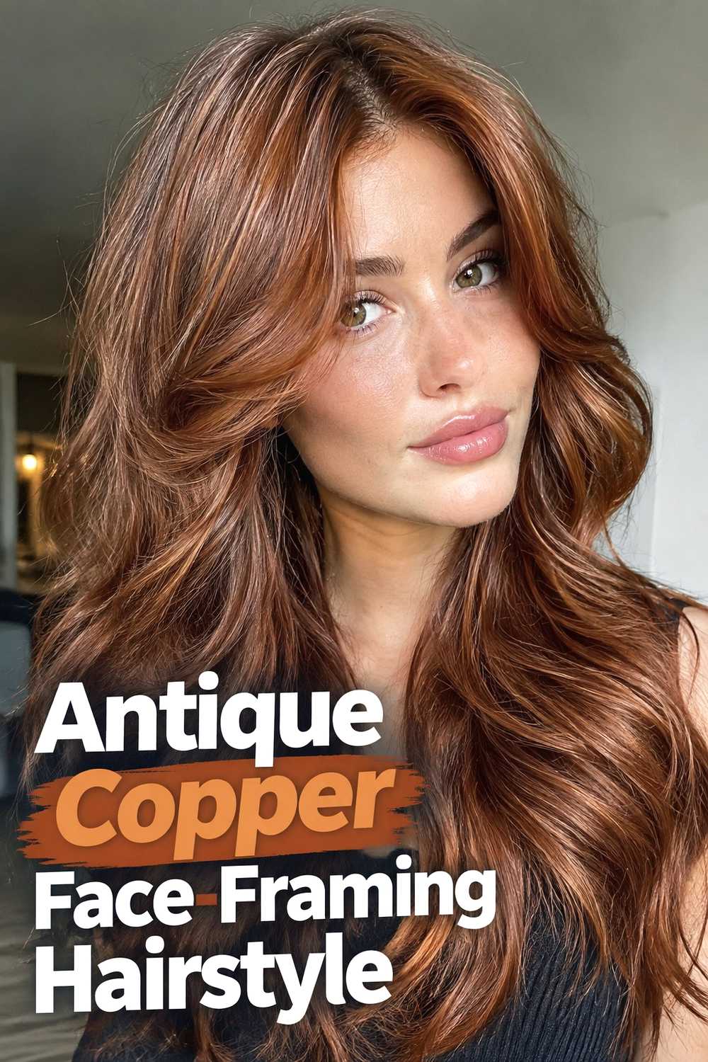 10. Antique Copper Face Framing Hairstyle