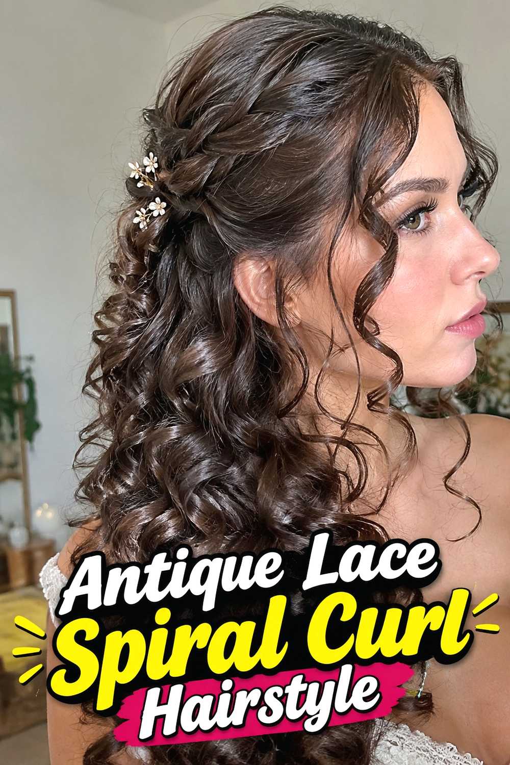 10. Antique Lace Spiral Curl Hairstyle