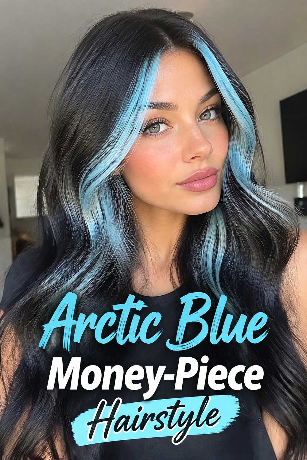 5. Arctic Blue Money Piece Hairstyle