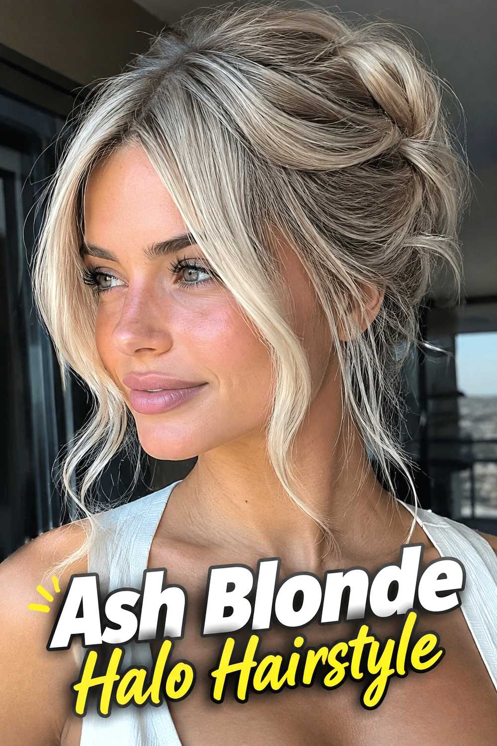 8. Ash Blonde Halo Hairstyle