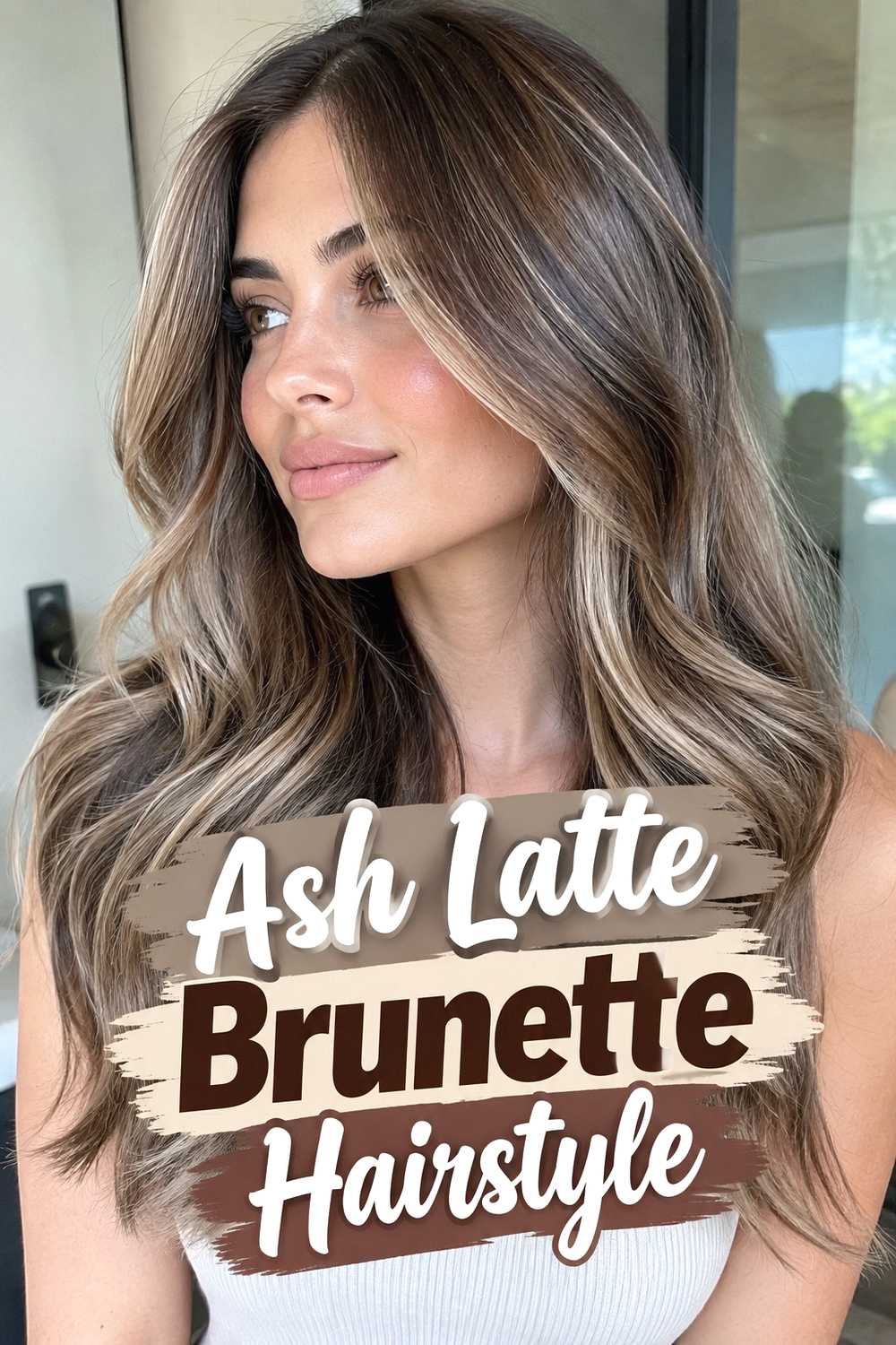 6. Ash Latte Brunette Hairstyle