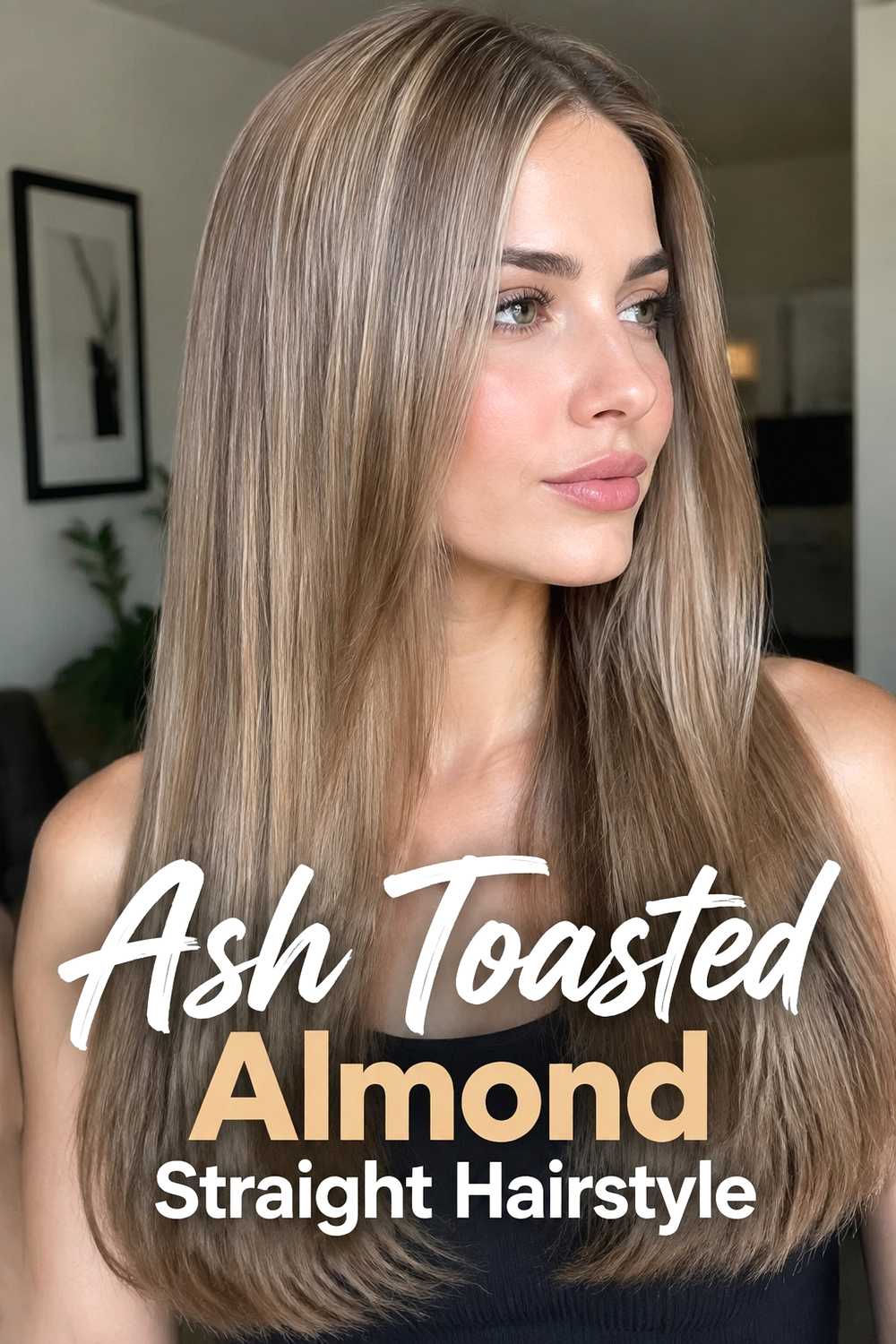 11. Ash Toasted Almond Straight Hairstyle
