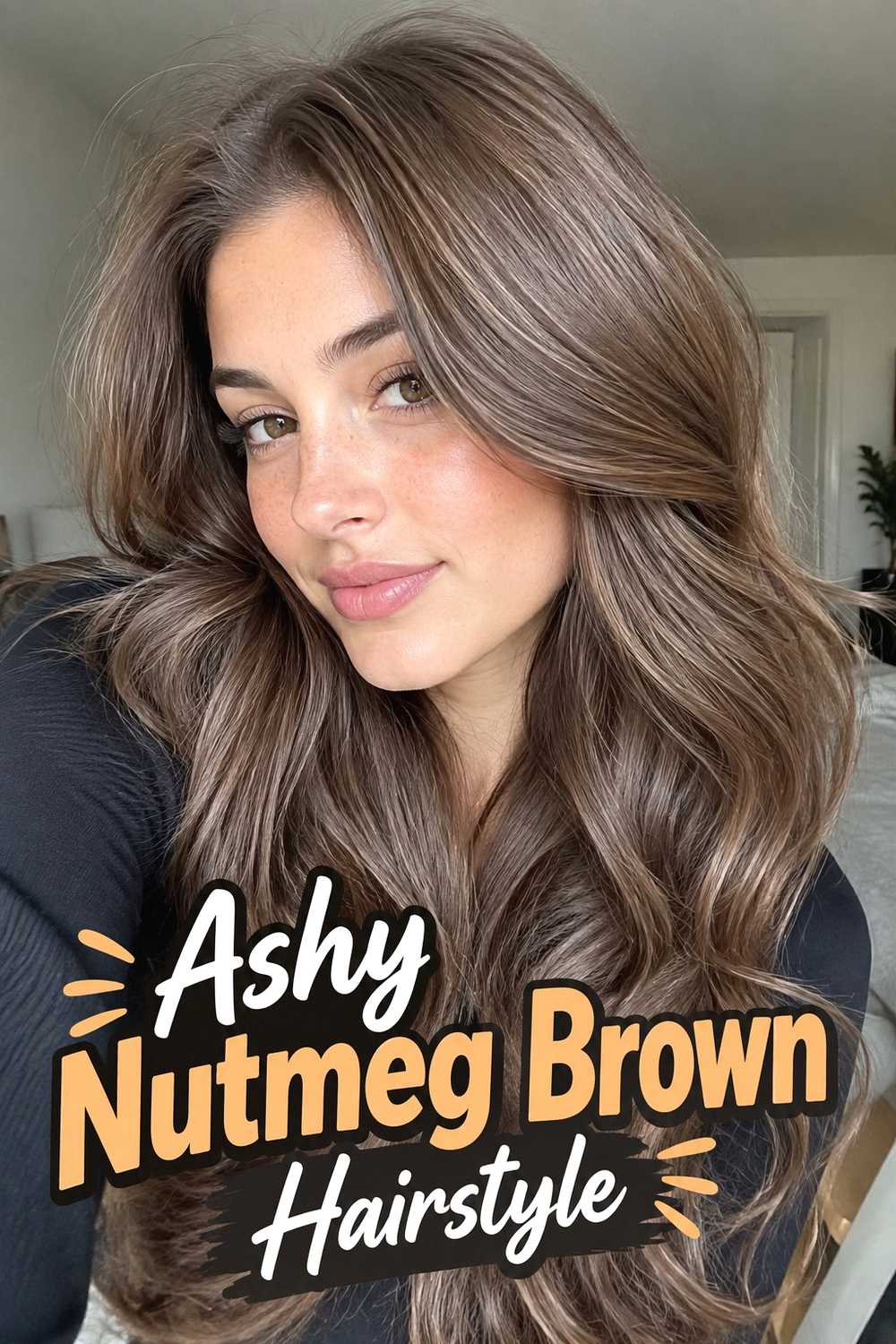 13. Ashy Nutmeg Brown Hairstyle