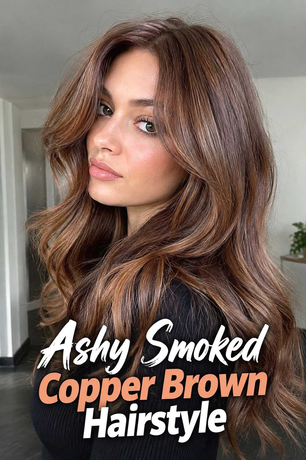 12. Ashy Smoked Copper Brown Hairstyle