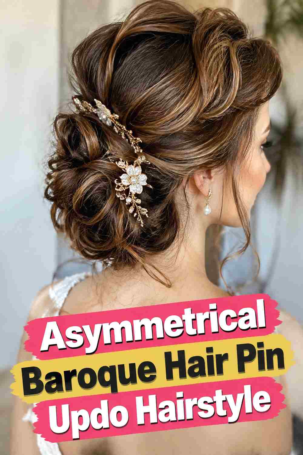 14. Asymmetrical Baroque Hair Pin Updo Hairstyle