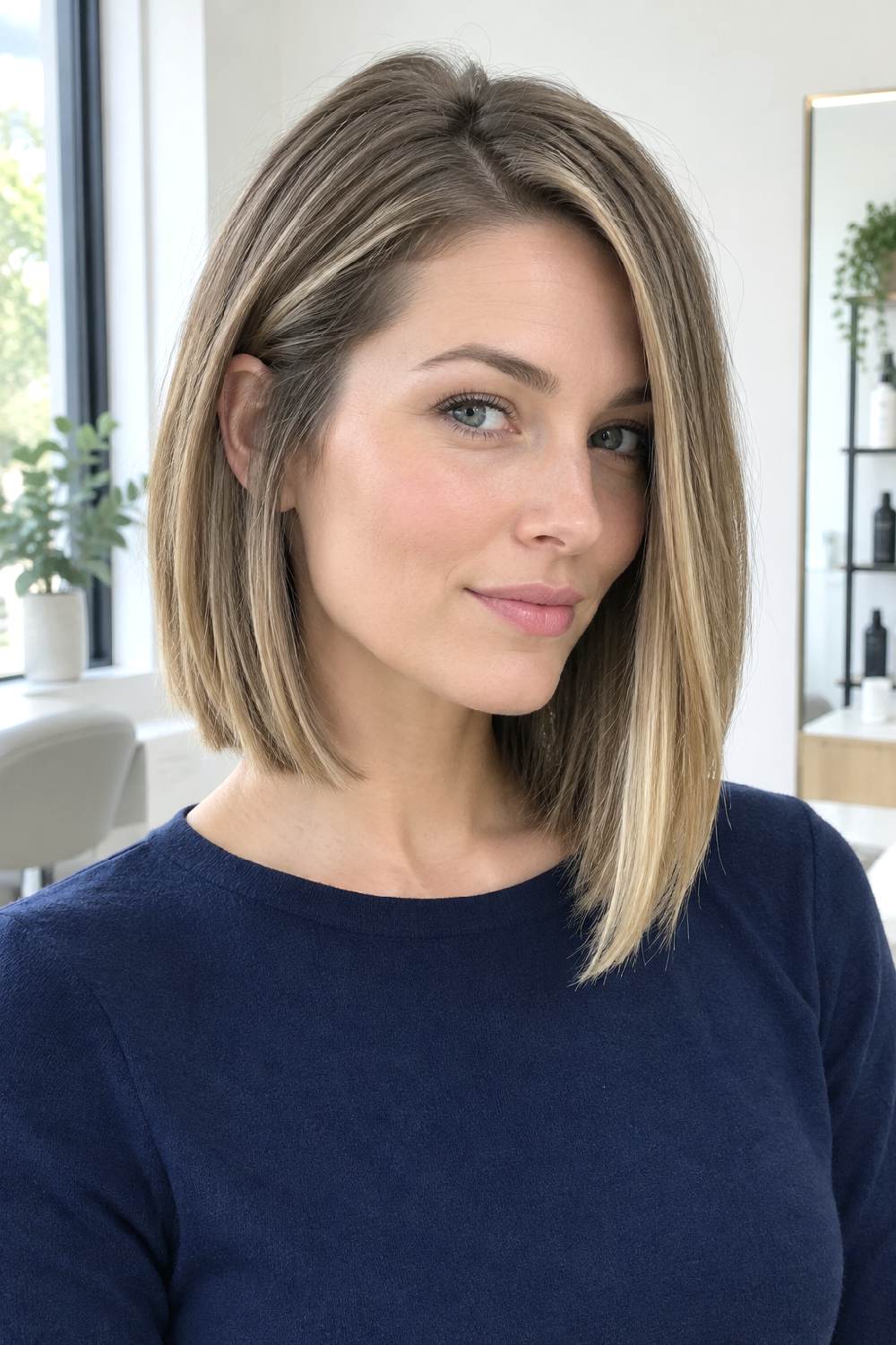 Asymmetrical Collarbone Lob Hairstyle