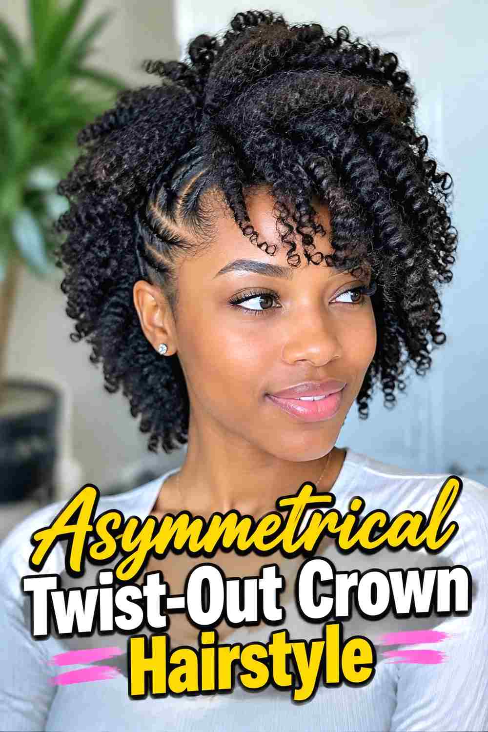15. Asymmetrical Twist Out Crown Hairstyle